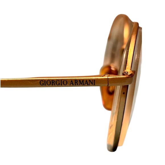 Giorgio Armani Vintage Round Metal Eyeglasses Gold Frame Clear Lenses